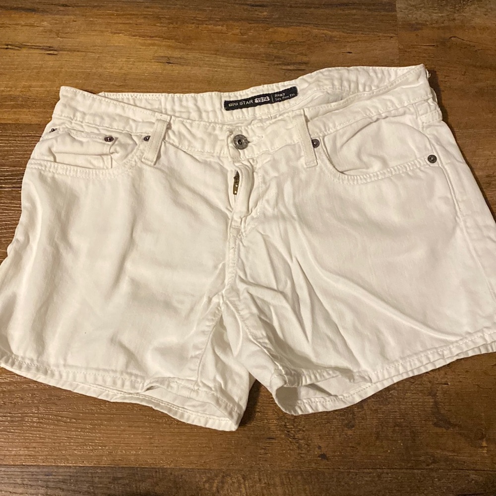 Big star white jean shorts